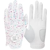 AXKAL Golfhandschuhe für Herren, linke Hand, Mikrofaser, Premium-Allwetter-Griff mit Ballmarker, Herren-Golfhandschuh, bequem, weich, für den Außenbereich, Weiß, Größe L