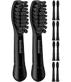Aufsteckbürsten von demirdental für Oral-B Pulsonic Aufsteckbürsten Schwarz mit Aktivkohle, Medium Aufsteckbürsten, Ersatzbürsten für natürliche Reinigung, Schwarz 10 Stück