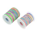 KONTONTY 2 Rollen Gewinde schmuck elastische Schnur für Armbänder Elastische Seile für DIY-Masken Halskette Seil Armbanddraht für Perlen Bunte Kordel Armband Schnur Nylon-Polyester