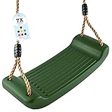 GO!elements Schaukel Garten - Kinderschaukel Outdoor Indoor - Schaukelsitz Schaukelbrett Brettschaukel für Kinder zum Schaukeln - Höhenverstellbar - rutschfest - Farbe: Grün