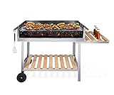 BBQ Collection Holzkohlegrill - BBQ mit Tisch - Gartenküchen Barbecue in höhenverstellbar - 98 x 56 x 85 cm
