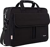 Taygeer Laptoptasche 15.6 Zoll Groß Laptop Tasche Umhängetasche Aktentasche Schultertasche Herren Premium Wasserdicht Bussiness Arbeitstasche Messenger Bag für Reisen Lehrer Uni Arbeit - Schwarz