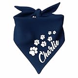 Hunde Dreiecks Halstuch (Fb: Navy) (Gr. 1 (55 cm)) Name des Hundes