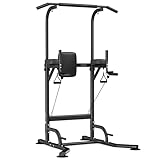 Botifly Power Tower Dip Station Klimmzugstange Freistehend Höhenverstellbar von 170-220cm Multifunktionale Kraftstation Kraftturm Trainingsgerät für Zuhause Pull Up Bar