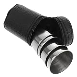 MAGICLULU 4er Set 30ml Edelstahlbecher Für Wein Bier Und Whisky Tragbare Outdoor Trinkbecher Mit Schwarzem Lederetui Perfekt Für Reisen Picknicks Und Partys