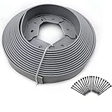 Der Gartenzaun, Kein Graben-Landschaftsrand-Spitzen-Kunststoffrand-Kit for Yard-Anlagen-Rasen-Deck-Stärke 0,3 cm(Grey,10cmx10m ordinary)