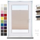 Shadoo Home® - Premium Plissee Mit Bohren NACH MAß | 23 Farben | Breite 30-129cm | Höhe 50-230cm | Blickdicht und Lichtdurchlässig Plissee für Fenster & Balkontür - Angepasste Größe alle 1 cm
