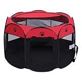 Faltbare, tragbare Pop-Up-Hundehütte, Laufstall, Haustier-Laufstall, Katzen-Hundekäfig, Haustierzelte, Oxford-Tuch, abnehmbarer Reißverschluss oben für Welpen, Kätzchen, Kaninchen, drinnen und draußen