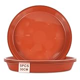 vsshe 5 Stück Blumentopf Untersetzer, Untersetzer für Blumentöpfe, Blumentopfmatte, Kunststoff Blumenuntersetzer Rund aus Ø 30 cm, Blumentopfuntersetzer für Innen- und Außenpflanzen, Rot