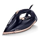 Philips Domestic Appliances Azur Dampfbügeleisen GC4909/60 (3000W, 250g Dampfstoß, SteamGlide Elite-Bügelsohle) 3000 W, ‎0.3 L, 12.9 x 31.9 x 15.3 cm, schwarz/gold