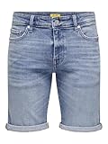 ONLY & SONS Herren Jeans Shorts ONSPly Denim Bermuda mit Aufschlag 22028772 Medium Blue Denim M