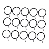 WEKADRIN 20 Sätze Teiliges Schwarze Metall vorhangringe mit Robusten Kunststoffhaken Langlebige und Flexible Duschvorhang ösen zum Einfachen Aufhängen an Gardinenstangen Kratzfrei und