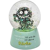 H:PPY Life Traumkugel Monster mit Spruch Stärke | Schneekugel zum Schütteln, Polyresin, Höhge 6,5 cm | Geschenk zum Geburtstag, Freundschaft | 74166