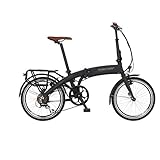 FISCHER E-Bike Klapprad FR 18 Elektrofahrrad für Damen und Herren, RH 30 cm, Hinterrradmotor 25 Nm, 36 V Akku im Rahmen, schwarz matt, 20 Zoll