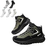 INLANDSIS Stiefel für Herren, Outdoor-Wanderstiefel, wasserdicht, breiter Zehenbereich, Outdoor-Lederschuhe, orthopädische Schuhe für Herren, grün, 45.5 EU