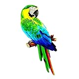 Gralara Bunte Künstliche Papageien Figuren, Skulptur, DIY Modell, Feder, Papagei, Ara für Den Außenbereich, Rasen, Hof, Gartenarbeit, Ornament, Stil d