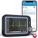 CkeckMe EKG Gerät für zuhause mit Touchscreen, 30s/60s/5min Multi-Messung Langzeit-EKG-Monitor, Bluetooth Smartphone App, Dual-User-Unterstützung, Mobiles EKG Gerät für PC-Software und Mac App