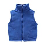 Kinder Jungen Mädchen Fleece Weste Reißverschluss Warm Fleeceweste (Blau, 104)