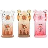 WERIGONI 3er-Pack Bleistiftspitzer, Anspitzer mit Behälter, Capybara Bleistiftspitzer, Spitzer mit Dose