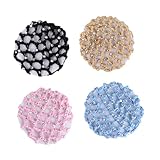 OATIPHO 4 Stück Teiliges Elastisches Haarnetz aus Polyester Dünnmaschiges Snood Netz für Ballett Tanz Brautfrisuren und Alltagsgebrauch Sichere Haarfixierung in Schwarz Beige Rosa und