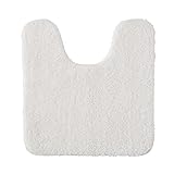 MIULEE Badematte WC Vorleger Badteppich Fußmatte Flur 1 Stück U Förmige Deko Matte Badteppiche Dekoration rutschfest Saugfähig für Wohnzimmer Badezimmer Toilett WC 45x45cm Weiß