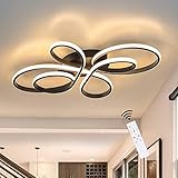 ZMH LED Deckenleuchte Dimmbar Deckenlampe Wohnzimmer Modern Schwarz mit Fernbedienung 65W aus Metall in Schmetterlingforming Design Wohnzimmerlampe für Schlafzimmer Esszimmer Restaurant Arbeitzimmer