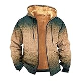 Herren-Kapuzenjacke, lässig, vielseitig, Oberbekleidung, locker, 3D-Druck, durchgehender Reißverschluss, Camouflage, beheiztes Sweatshirt mit Fleece, warmer Mantel, Kapuzenoberteil, Komfortjacken für