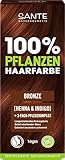SANTE Naturkosmetik Pflanzenhaarfarbe - Bronze - 100g - natürliche Coloration mit Bio-Henna & Indigo - Haarfarbe ohne Ammoniak & Peroxide - vegan & dermatologisch getestet