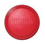 KONG Flyer - Langlebiges Outdoor Hundespielzeug - Wurfscheibe aus Naturkautschuk zum Apportieren - Für Mittelgroße/Große Hunde