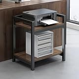 Drucker-Organizer-Regal für Home-Office- und Kleinunternehmen, mobiler Druckerwagen auf dem Boden – doppellagige Lagerung/hohe Tragfähigkeit, Without Wheels,J