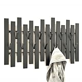 DanDiBo Wandgarderobe Schwarz Metall Modern 96637 Garderobe Wand mit Haken Garderobenleiste Hakenleiste Garderobenhaken