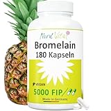 Bromelain Hochdosiert Kapseln - 180 Tabletten - 1000 mg pro Tagesdosis - Natürliches Ananas enzym Extrakt - vegan | Nord Vital - in Deutschland hergestellt