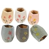 FONDOTIN 6 Stück Saftiger Blumentopf zimmerpflanzen Park pflanztröge raufaserfarbe Flower pots Anlage Mini-Sukkulentöpfe süßer Pflanztopf live Topf für Sukkulenten Garten Blumentopf Keramik