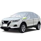 Universal Halbgarage Autoabdeckung, Halbe Autoabdeckung Allwetter Schutz mit Haken und Riemen, Wasserdicht Staubdicht Sonnenschutz Wetterfest für SUVs Größe M und Kombi