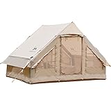TOMOUNT Aufblasbares Zelt Wasserdicht 4 Personen Familienzelt einfach einzurichten Glampingzelt mit Aufbewahrungstasche und Luftpumpe campingzelt für Outdoor, Camping, Hiking, Festival