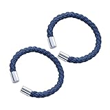 Toyvian 2 STÜCK Magnetische Vorhang Raffhalter Blau mit Starken Magneten und Polyesterband Einfache Befestigung ohne Bohren Für Wohnzimmer Schlafzimmer Büro und Küche Geeignet für Dünne
