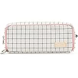 BRALF Federmäppchen, multifunktional, großes Fassungsvermögen, aus Segeltuch, mit 3 Fächern, Schreibwaren-Tasche, Geschenk für Studenten, Kinder, Stil1