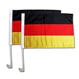 2er Set Autofahne Deutschland, Autoflagge, WM,EM, mit Halterung