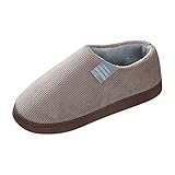 Generisch Herrenschuhe warme Plüschhausschuhe Hausschuhe Schuhe Flip Soft Flop Herren Slip On Herrenhausschuh Hausschuhe Hüttenschuhe Herren (Coffee, 42-43)
