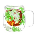 Doppelglas-Kaffeetassen – Getrocknete isolierte Teetassen – doppellagige isolierte Teebecher, klare Glastasse mit Griff, 200 ml für Espresso, Cappuccino, Latte
