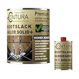 Contura 2K Bootslack + Härter Yacht Lack GFK Seidenmatt Thekenlack Holzlack Boot Klarlack (Transparent, 2,75 Liter (2,5 Liter + 250ml.))