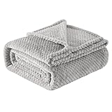 Lifewit Kuscheldecke Waffeldecke für Couch, Sofa, Bett, Reisen, Weiche Flauschige Fleecedecke aus Mikrofaser für alle Jahreszeiten, Silbergrau, 150 x 200 cm