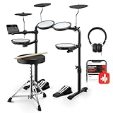 Donner DED-70 Electric Drum Sets E Drum Kids Beginner mit Mesh Pad Portable Drum Kit Tragbares Ladegerät Drum Throne Sticks Kopfhörer Weihnachten Geburtstag Geschenk für Kinder