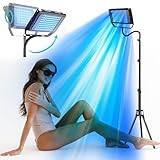 JITESY Bräunungslampe für Zuhause,460&480NM Blaues Licht Therapie Solarium Für Zuhause,Körper und Gesichtssolarium,2 Modi-Konstant+pulsierend,5 Helligkeitsstufen