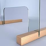 SARAR Spuckschutz aus 8mm echtes SICHERHEITSGLAS - (B) 70 cm x (H) 60 cm Made in Germany - Antibakteriell Hustenschutz Thekenaufsatz Niesschutz Spritzschutz Virenschutz Durchreiche ESG A2