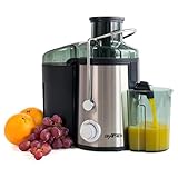 Grafner Express Entsafter für Obst und Gemüse, 400 Watt, 3 Geschwindigkeitsstufen, großer Einfüllschacht 65mm, 450ml Auffangbehälter, vitaminreiche Säfte, Edelstahl elektrische Saftpresse Juicer