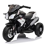 LALAHO Elektro Motorrad Kinder Elektromotorrad Kindermotorrad Kinderfahrzeug, 6 V 7 Ah Elektro-Dreirad für Kinder von 3–6 Jahren (Schwarz1)