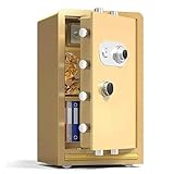 tresor feuerfest Sicherheitssafe und Schließfach aus Stahl mit mechanischem Passwort for die Ablage von Bargeld und Schmuck im Home-Hotel-Büro möbeltresor(Gold,70x42x36cm)