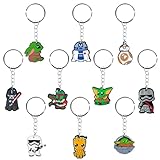 Chukua 10Pcs Star Krieg Schlüsselanhänger Kinder Figuren Schlüsselringe Silikon Anime Schlüsselbund Anhänger für Sterne Wars Geburtstag Party Mitgebsel Kindergeburtstag Dekoration Yoda Fans Spielzeug
