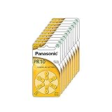 Panasonic PR10 Zink Luft Batterien für Hörgeräte, Typ 10, 14V, Hörgerätbatterien, 10 Packungen 60 Stück, Gelb